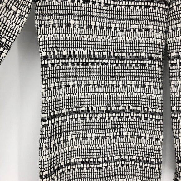 Helmut Lang Black + White knit mixed print linen  blend bodycon mini dress SP - Picture 11 of 16